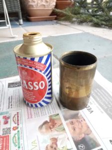 Polishing with Brasso - before