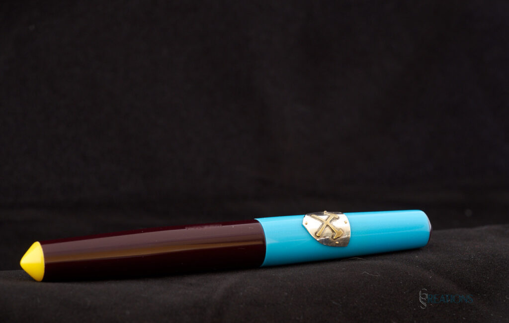 The finished pen, capped